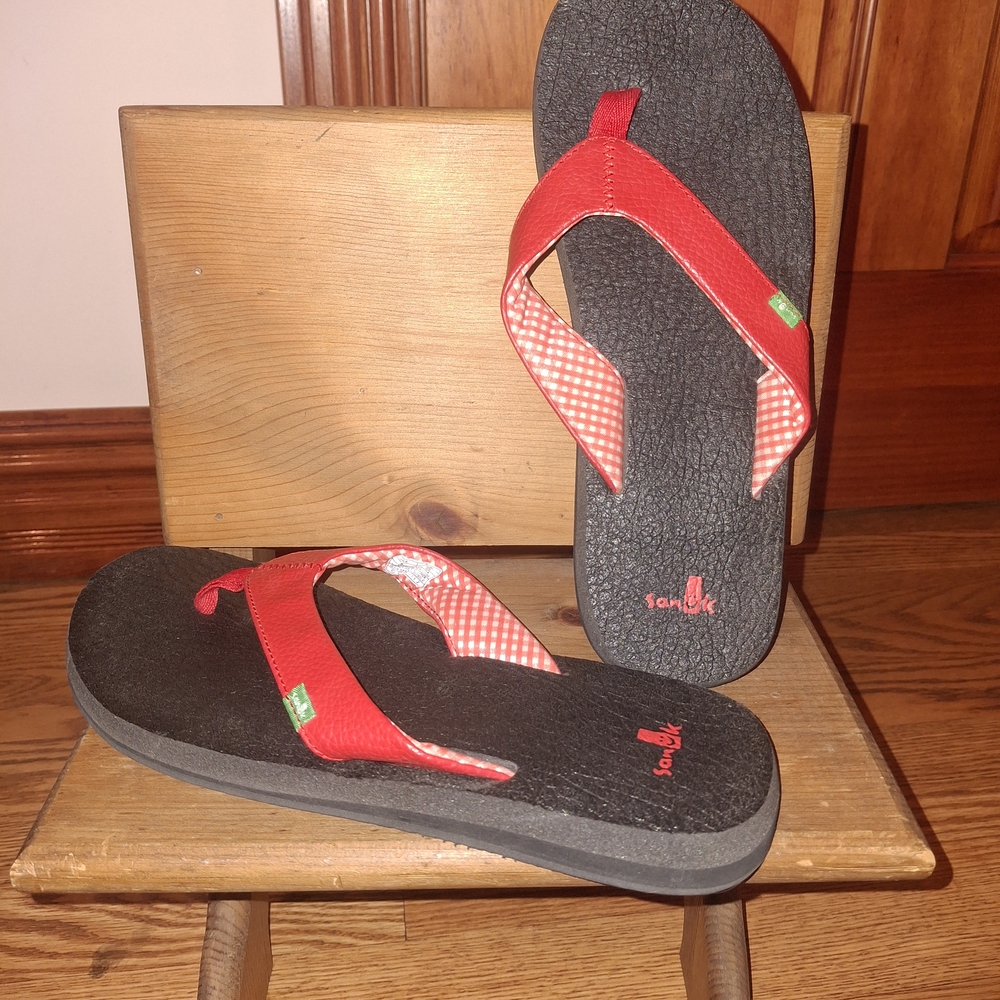 Sanuk Red Flip Flops